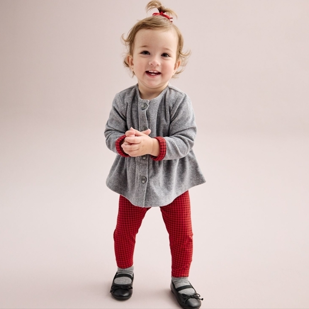 Carter's Baby Girl Ruffle Cardigan, Bodysuit & Pants Set ~ 12 Mos